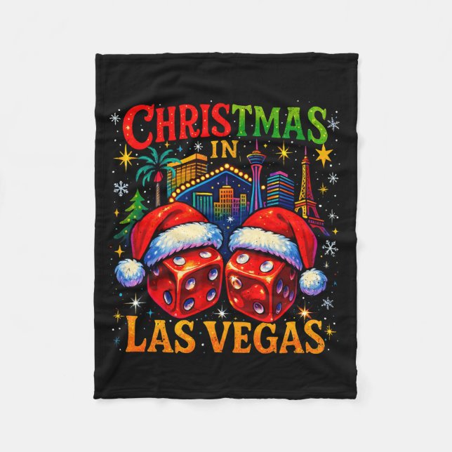Christmas In Las Vegas Funny Holiday Design Long S Fleecefilt (Framsidan)