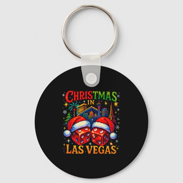 Christmas In Las Vegas Funny Holiday Design Long S Nyckelring (Framsida)