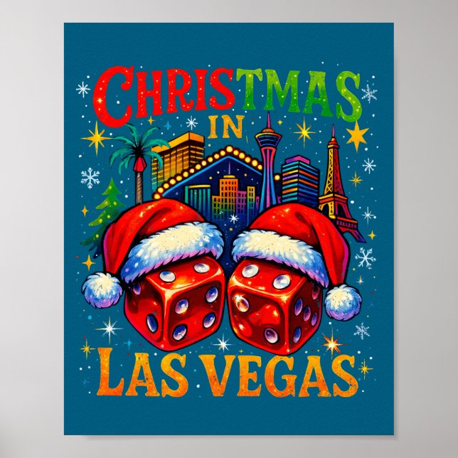 Christmas In Las Vegas Funny Holiday Design Long S Poster (Framsidan)