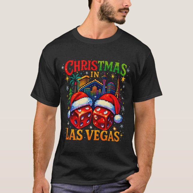 Christmas In Las Vegas Funny Holiday Design Long S T Shirt (Framsida)