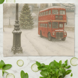 Christmas in London Gift for Traveler | Holiday Kökshandduk