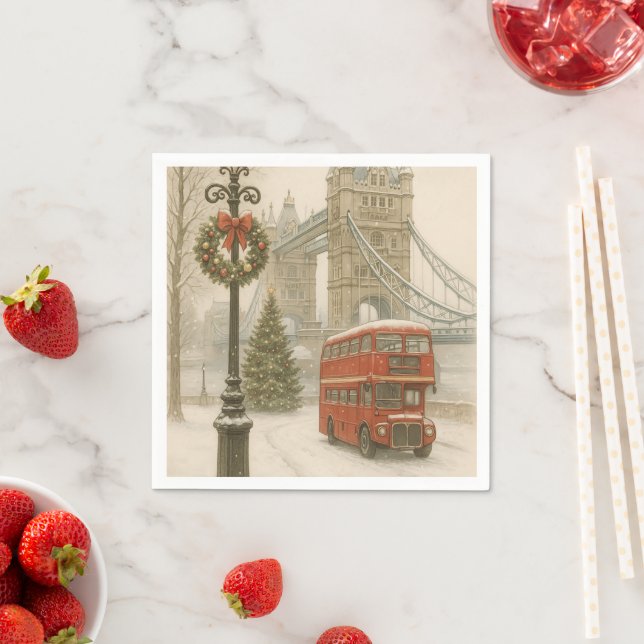 Christmas in London Gift for Traveler | Holiday Pappersservett (Insitu)