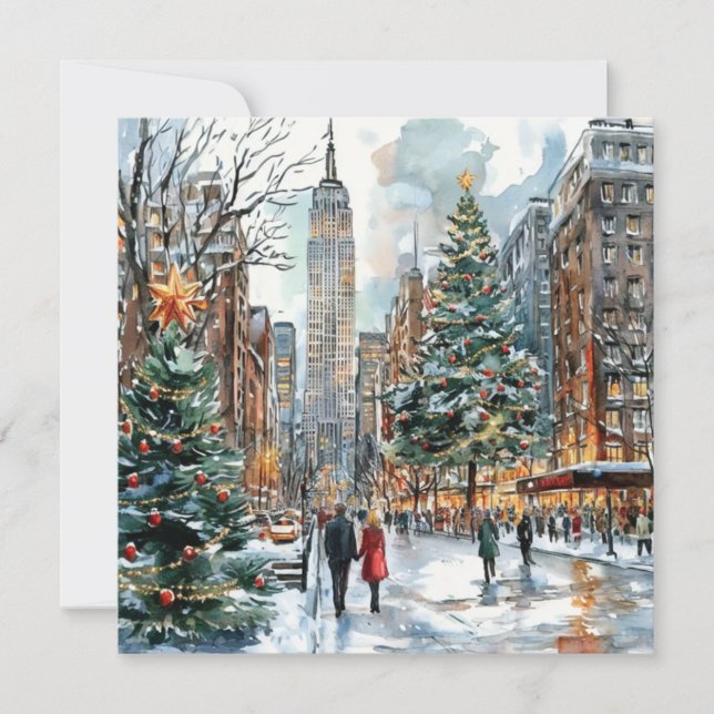 Christmas In New York Holiday Card Julkort (Framsida)