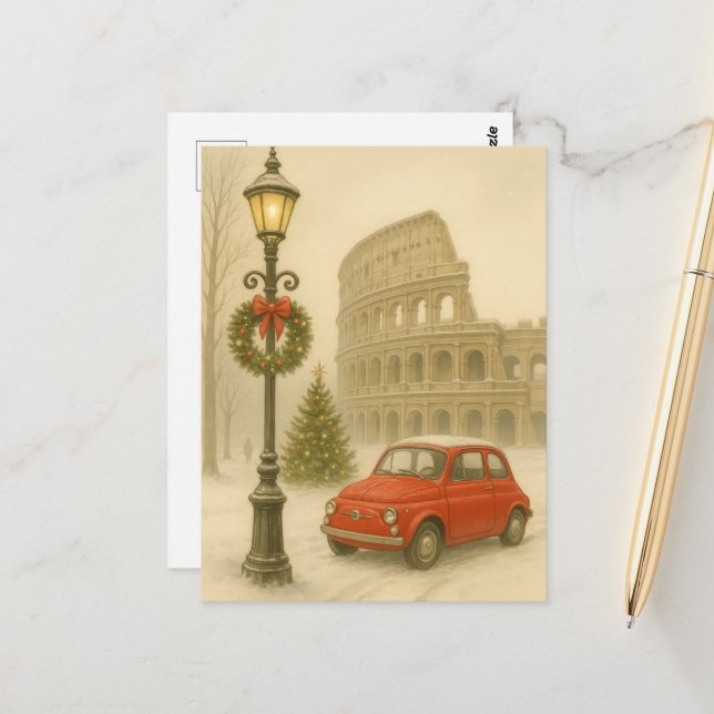 Christmas in Rome Italy – Holiday Art Gift  Vykort (Fram/Back In Situ)