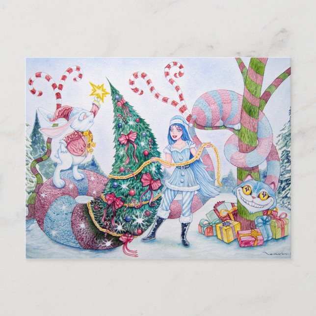 "Christmas in Wonderland" Postcard Helg Vykort (Framsida)