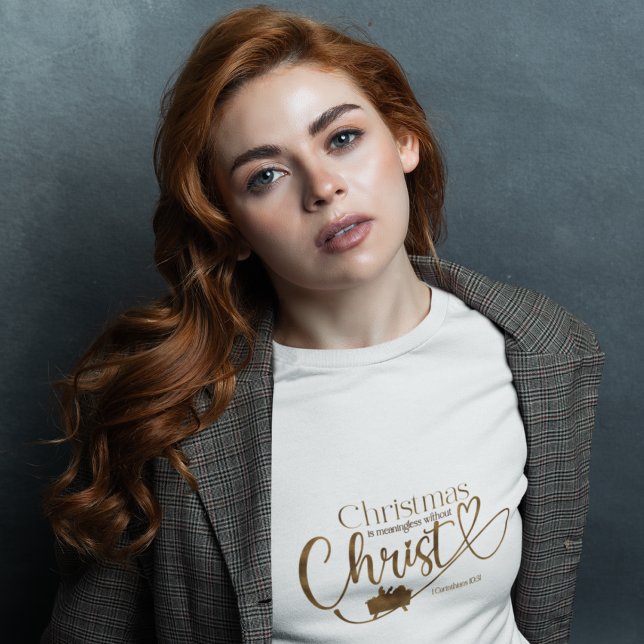 CHRISTMAS INNEBÄR ATT UTAN KRISTS KVINNOR T SHIRT (Skapare uppladdad)