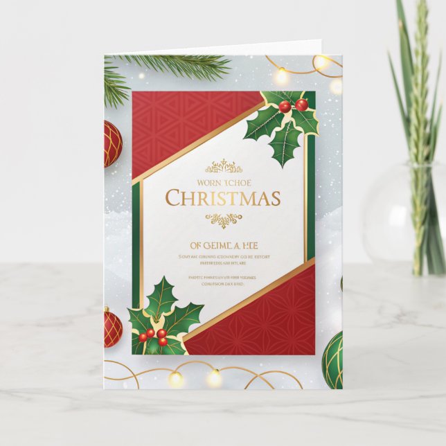 Christmas Invitation Card | Elegant Holiday Party  Inbjudan (Framsida)
