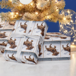 Christmas Irish Setter Making a Snow Angel Presentpapper