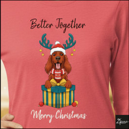 Christmas Irish Setter Red Reindeer Gift Graphic T Shirt