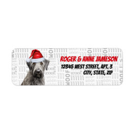 Christmas Irish Wolfhound Dog Holiday Address Returadress Etikett