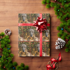Christmas Irish Wolfhound Tangled In Lights Presentpapper