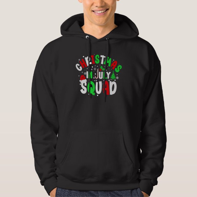 CHRISTMAS IS JULY Shirt Santa Hat Summer Beach Vac Hoodie (Framsida)