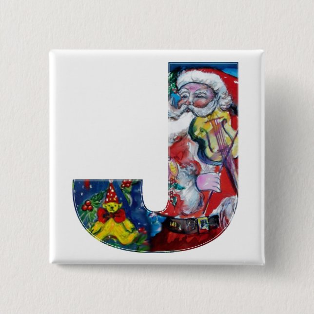 CHRISTMAS J BREV / SANTA MED VIOLIN MONOGRAM KNAPP (Framsida)