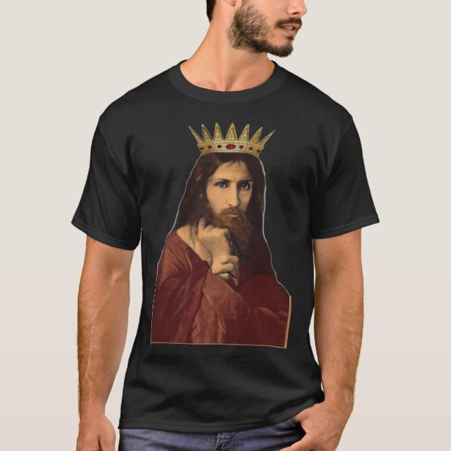Christmas Jesus Christ Crowned King Portrait Women T Shirt (Framsida)