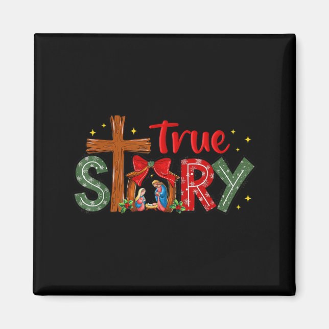 Christmas Jesus Cross Religious Christian Xmas Tru Magnet (Framsidan)