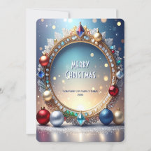 Christmas Jewel Frame Holiday Card
