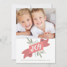 Christmas Joy Holiday Banner Photo Greeting Julkort