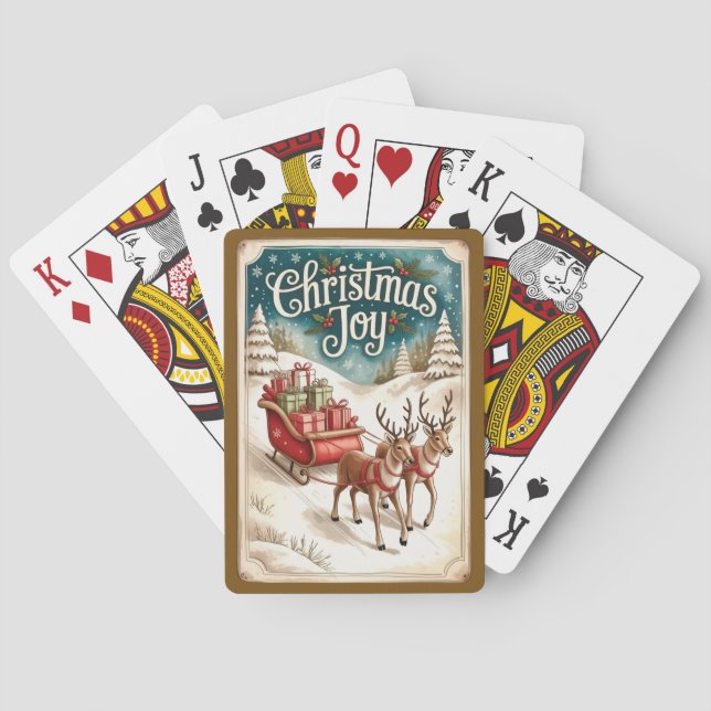 Christmas Joy Sleigh & Winter Scene Casinokort (Baksidan)