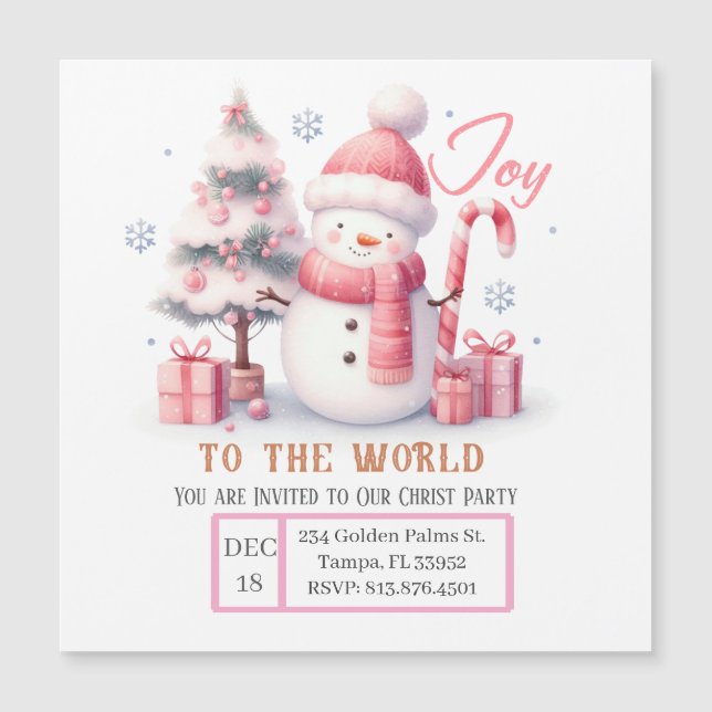 Christmas Joy to the World Magnet Card (Framsida)