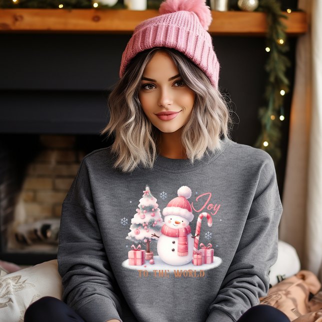 Christmas Joy to the World Woman's Sweatshirt T Shirt (Personalize this cute Joy to the world Christmas sweatshirt. )
