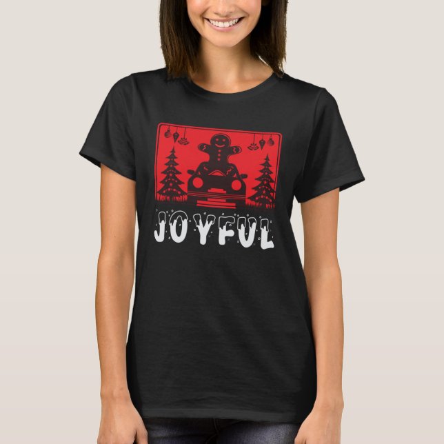 Christmas Joyful Snow Candy Cane Pretty Holiday T Shirt (Framsida)