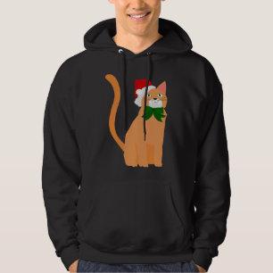 christmas jultomten hat orange cat hoodie
