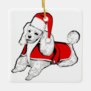 christmas jultomten pudel julgransprydnad keramik