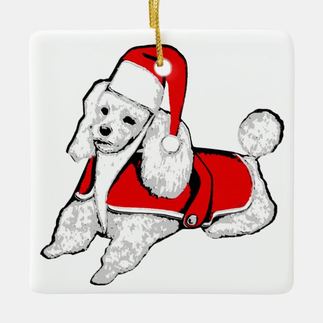 christmas jultomten pudel julgransprydnad keramik (Framsida)