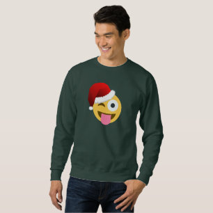 christmas jultomten som vinkar emoji manar sweatsh långärmad tröja