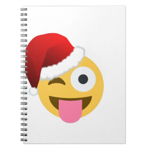 christmas jultomten winking emoji anteckningsbok