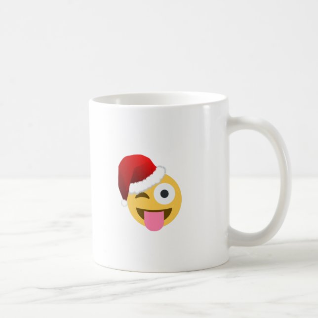 christmas jultomten winking emoji kaffemugg (Höger)