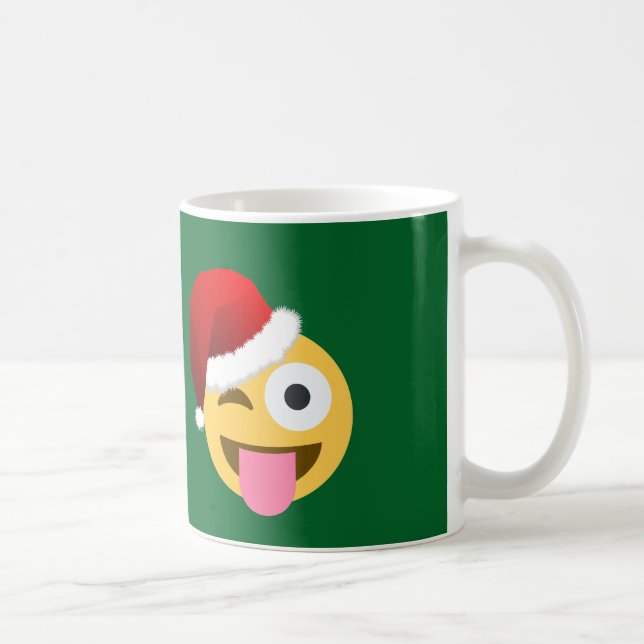 christmas jultomten winking emoji kaffemugg (Höger)
