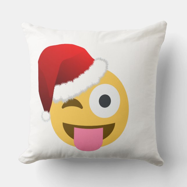 christmas jultomten winking emoji kudde (Framsida)