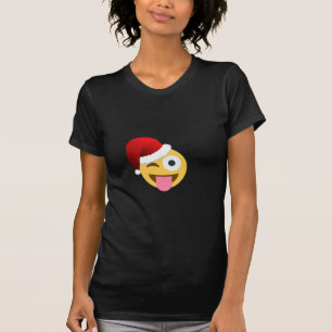 christmas jultomten winking emoji t-shirt