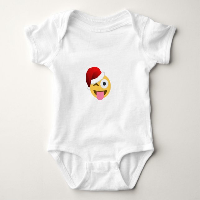 christmas jultomten winking emoji t shirt (Framsida)