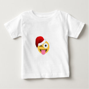 christmas jultomten winking emoji tee shirt