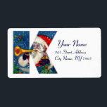 CHRISTMAS K BREV / JULTOMTEN BUGLER FRAKTSEDEL<br><div class="desc">K inledande brev, fet julklapp.Färgfull,  vismisk och konstnärlig akrylmålning inför jul. Jultomten,  snövinter-natten med blommigt,  kratt,  röda buskar,  grönt dekorativa växter,  rött rosett band,  hollbär,  marionetter och leksaker i snö av Bulgan Lumini (c) com</div>