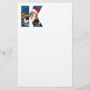 CHRISTMAS K BREV / JULTOMTEN BUGLER MONOGRAM BREVPAPPER
