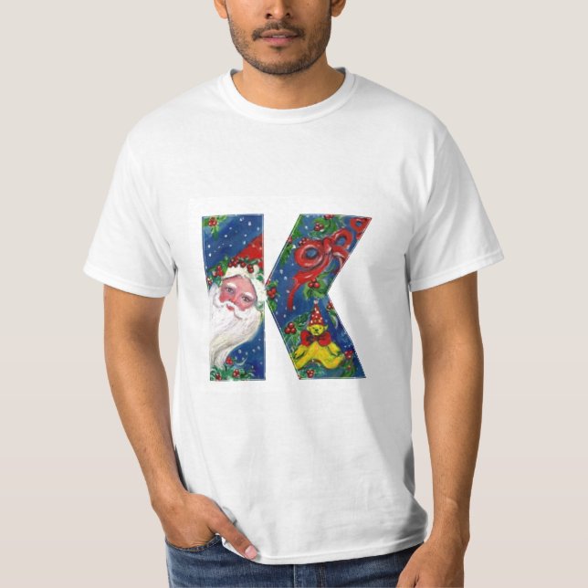 CHRISTMAS K BREV / JULTOMTEN MED RED RIBBON T SHIRT (Framsida)