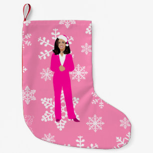 christmas kamala harris Santa isig rosa Liten Julstrumpa