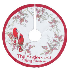 christmas kardinal borstad polyester Träd Skirt Julgransmatta Borstad Polyester