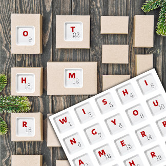 Christmas Keyboard Keys Alphabets Advent Calendar Klistermärken