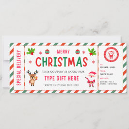 Christmas Kids Coupon Certificate Rudolph Santa Inbjudningar