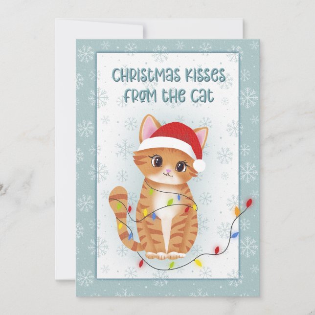 Christmas Kisses from the Cat Julkort (Framsida)
