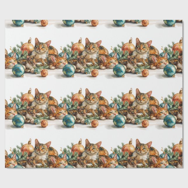 Christmas Kittens Presentpapper (Platt)