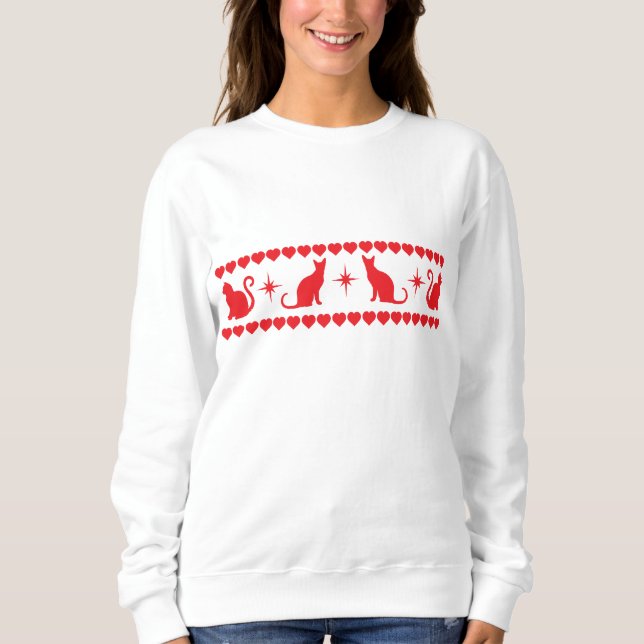 CHRISTMAS KITTIE SWEAT SHIRT RED TEE (Framsida)