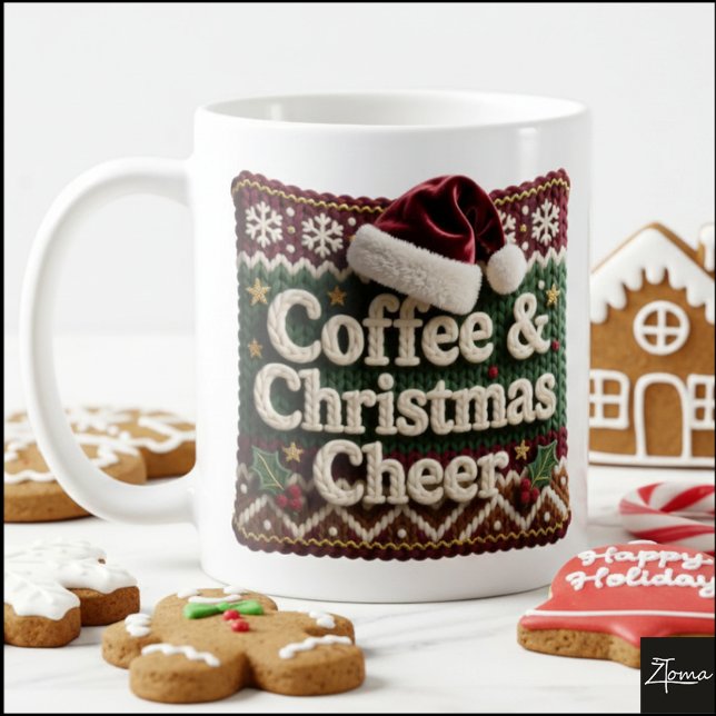 Christmas Knit Sweater Coffee & Christma Santa Hat Kaffemugg (Skapare uppladdad)