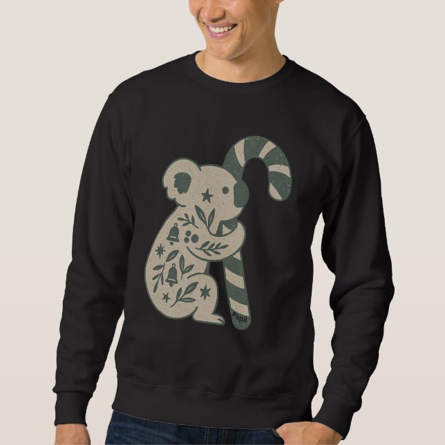 Christmas Koala with Candy Cane Sweatshirt (Framsida)