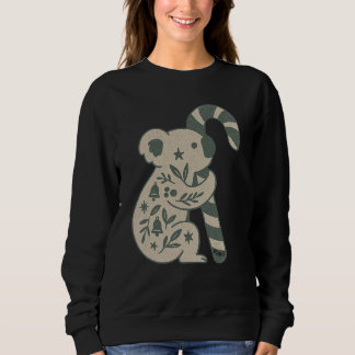 Christmas Koala with Candy Cane Sweatshirt T Shirt
