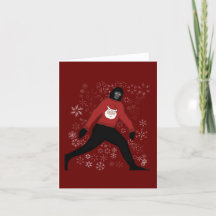Christmas-kort med bigfoot och Santa